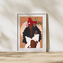 Load image into Gallery viewer, BLOOMING PRINT | BLACK ART WALL DECOR
