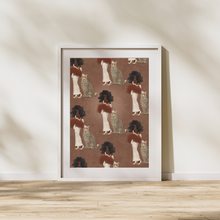 Load image into Gallery viewer, DOUBLE TAKE PRINT (BROWN) | BLACK ART WALL DECOR
