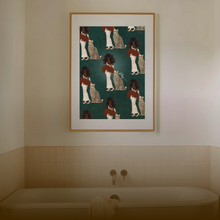 Load image into Gallery viewer, DOUBLE TAKE PRINT (DARK GREEN) | BLACK ART WALL DECOR