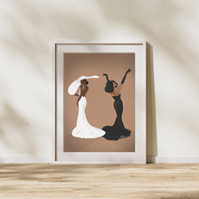 Load image into Gallery viewer, GLAMOUR GIRL (BROWN) PRINT | BLACK ART WALL DECOR