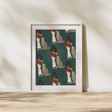 Load image into Gallery viewer, DOUBLE TAKE PRINT (DARK GREEN) | BLACK ART WALL DECOR
