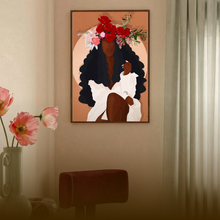 Load image into Gallery viewer, BLOOMING PRINT | BLACK ART WALL DECOR
