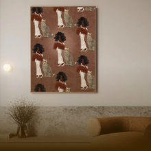 Load image into Gallery viewer, DOUBLE TAKE PRINT (BROWN) | BLACK ART WALL DECOR
