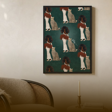 Load image into Gallery viewer, DOUBLE TAKE PRINT (DARK GREEN) | BLACK ART WALL DECOR
