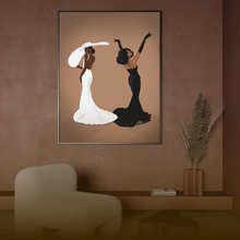 Load image into Gallery viewer, GLAMOUR GIRL (BROWN) PRINT | BLACK ART WALL DECOR
