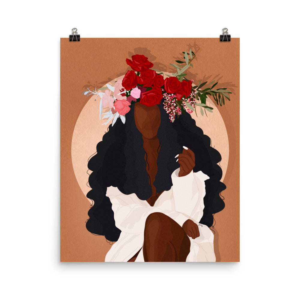 BLOOMING PRINT | BLACK ART WALL DECOR